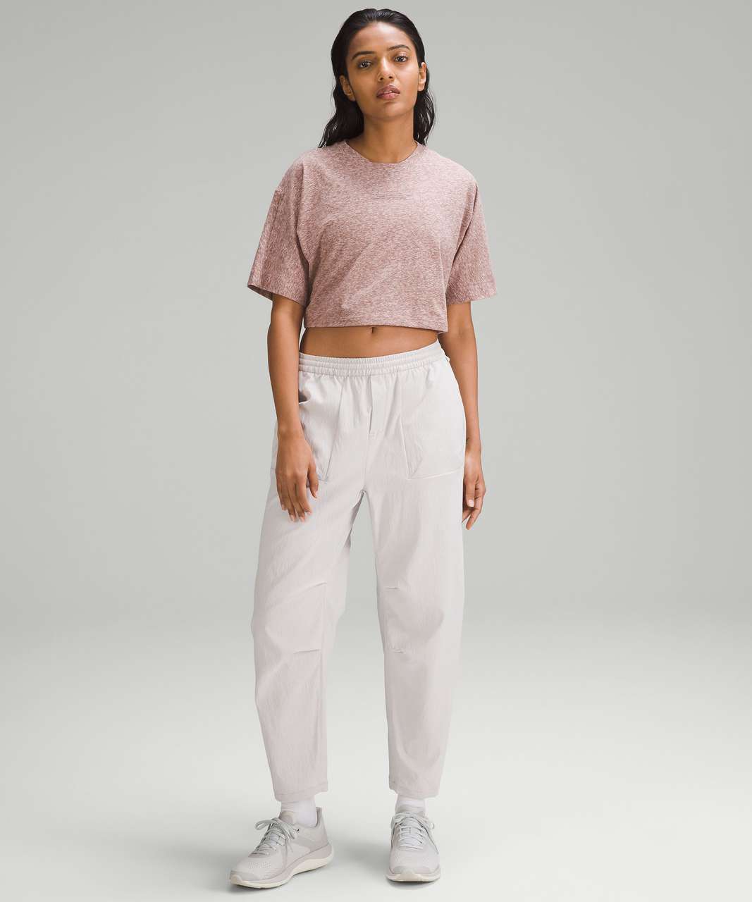 Lululemon lab Cotton-Blend Cropped T-Shirt *Graphic - Twilight Rose