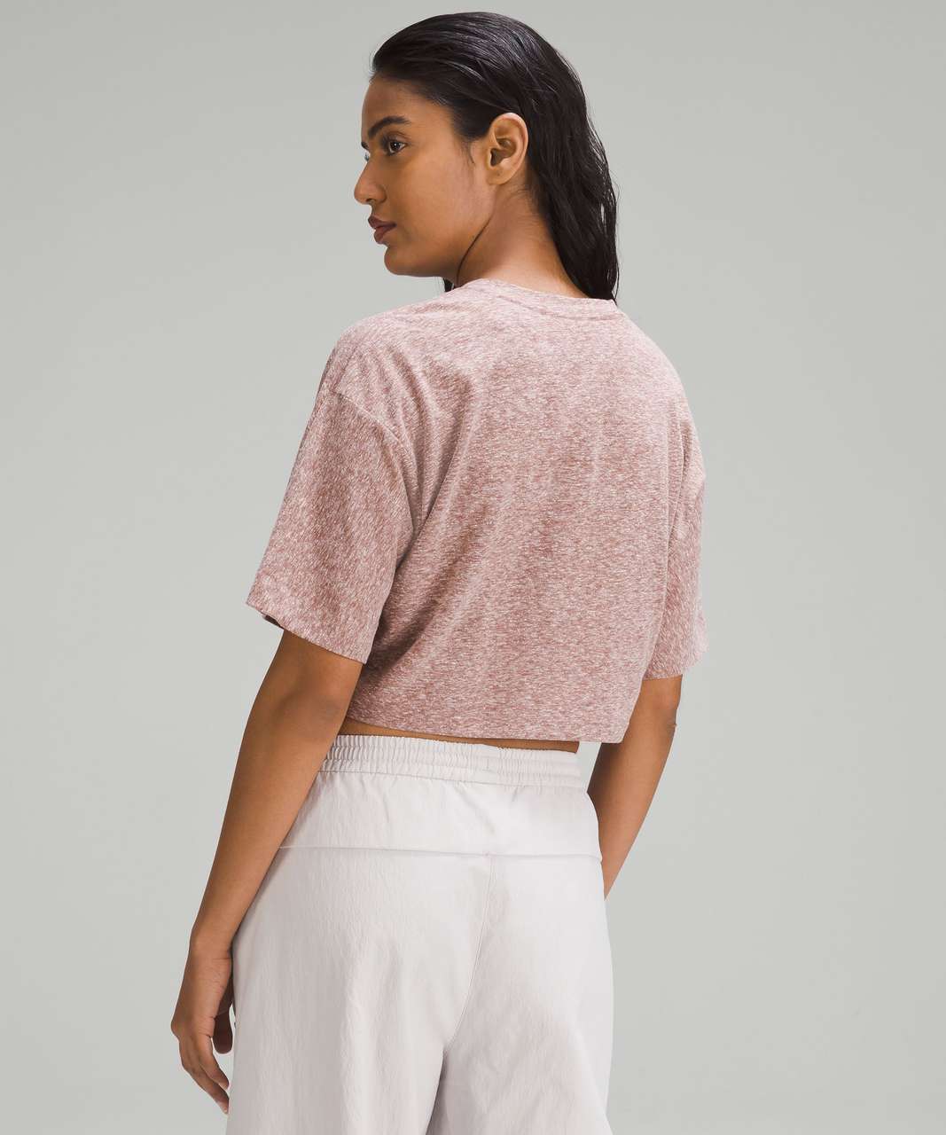 Lululemon lab Cotton-Blend Cropped T-Shirt *Graphic - Twilight Rose