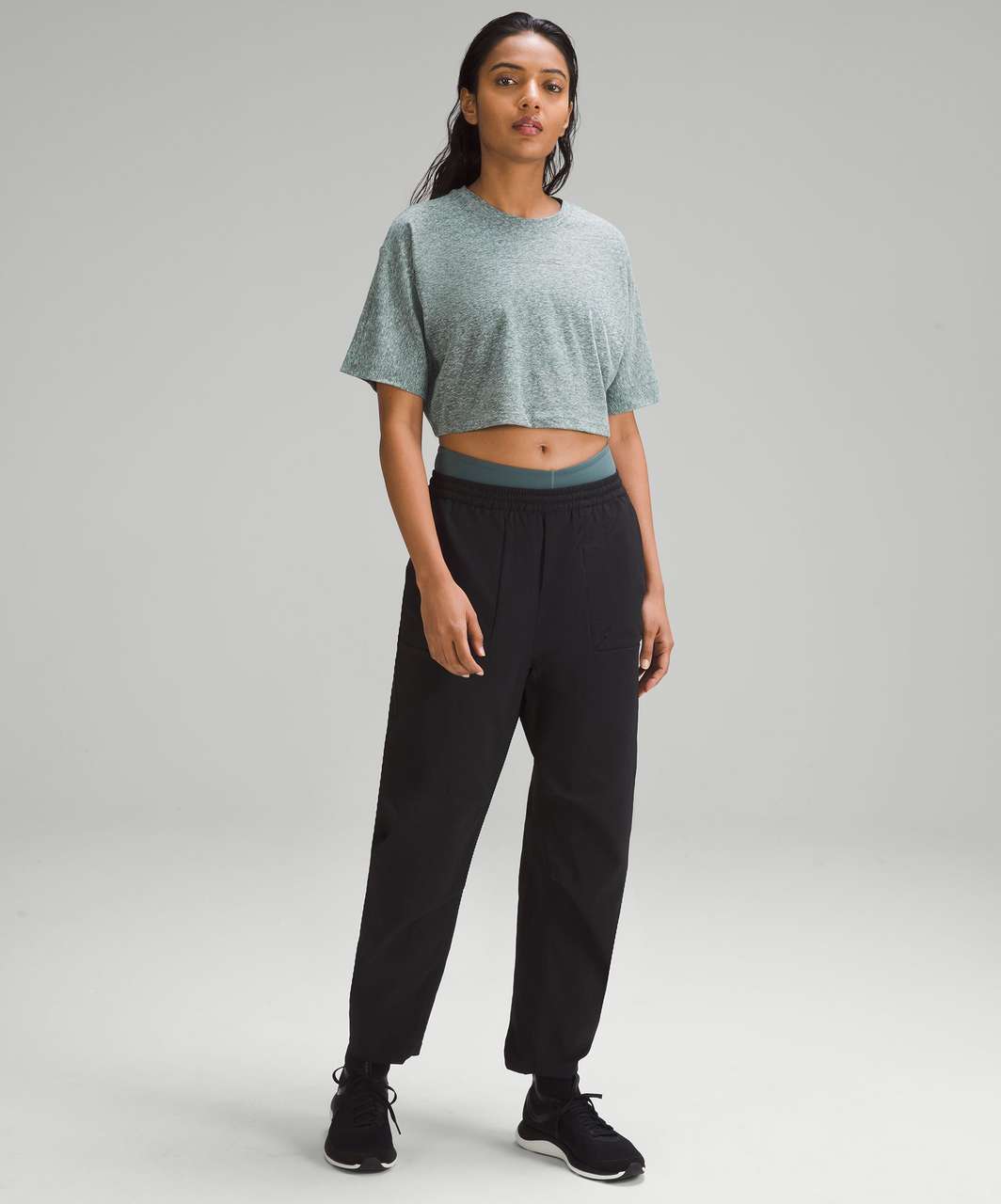 Lululemon lab Cotton-Blend Cropped T-Shirt *Graphic - Sea Steel