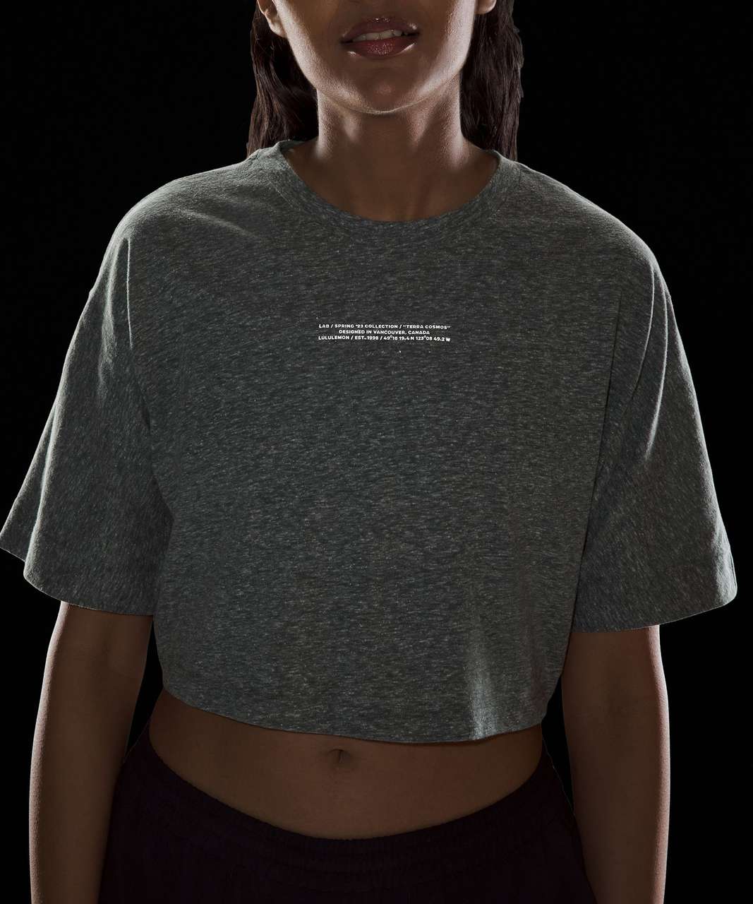 Lululemon lab Cotton-Blend Cropped T-Shirt *Graphic - Sea Steel