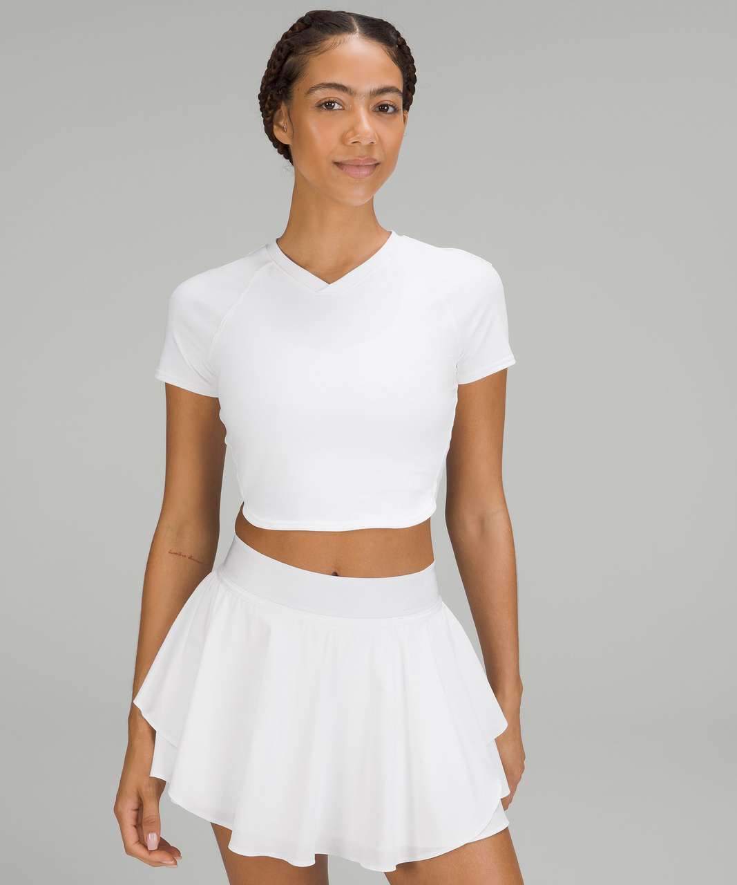 Lululemon Nulux Cropped Tennis Short-Sleeve Shirt - White