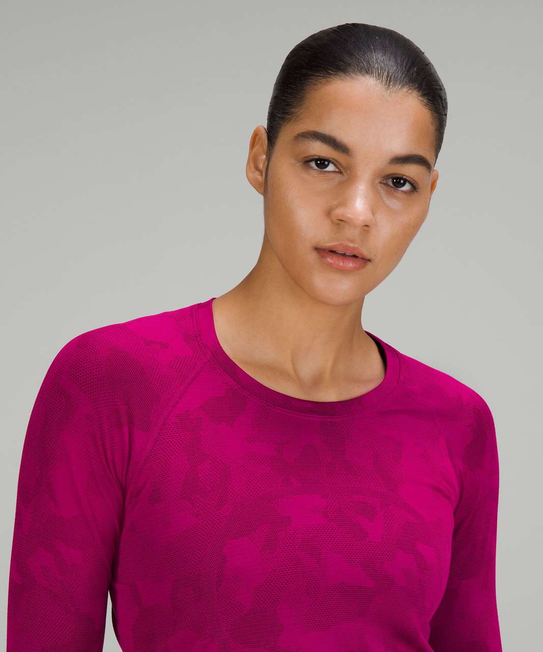 Lululemon New Year Swiftly Tech Long Sleeve Shirt 2.0 *Race Length - Rabbit All Over Print Ripened Raspberry / Red Merlot