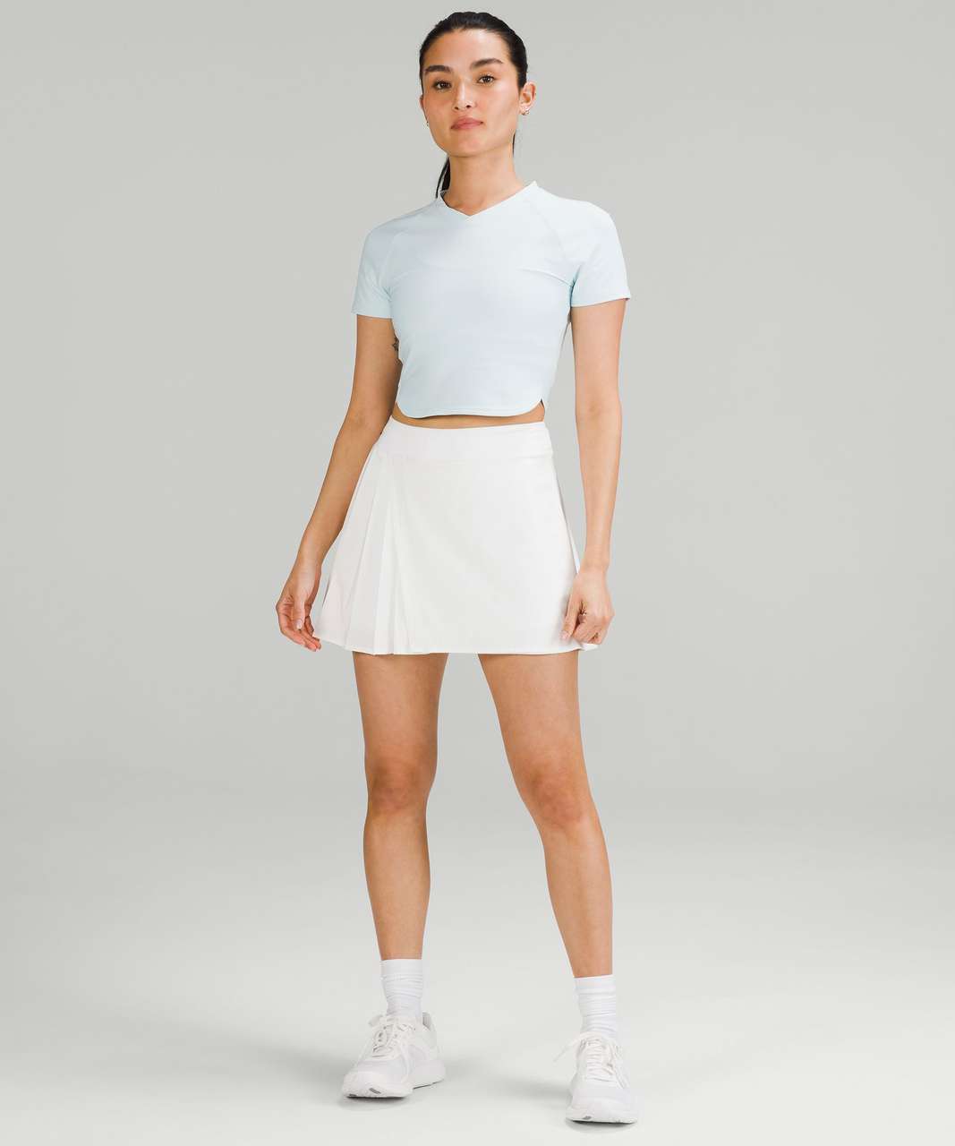 Lululemon Nulux Cropped Tennis Short-Sleeve Shirt - Powder Blue