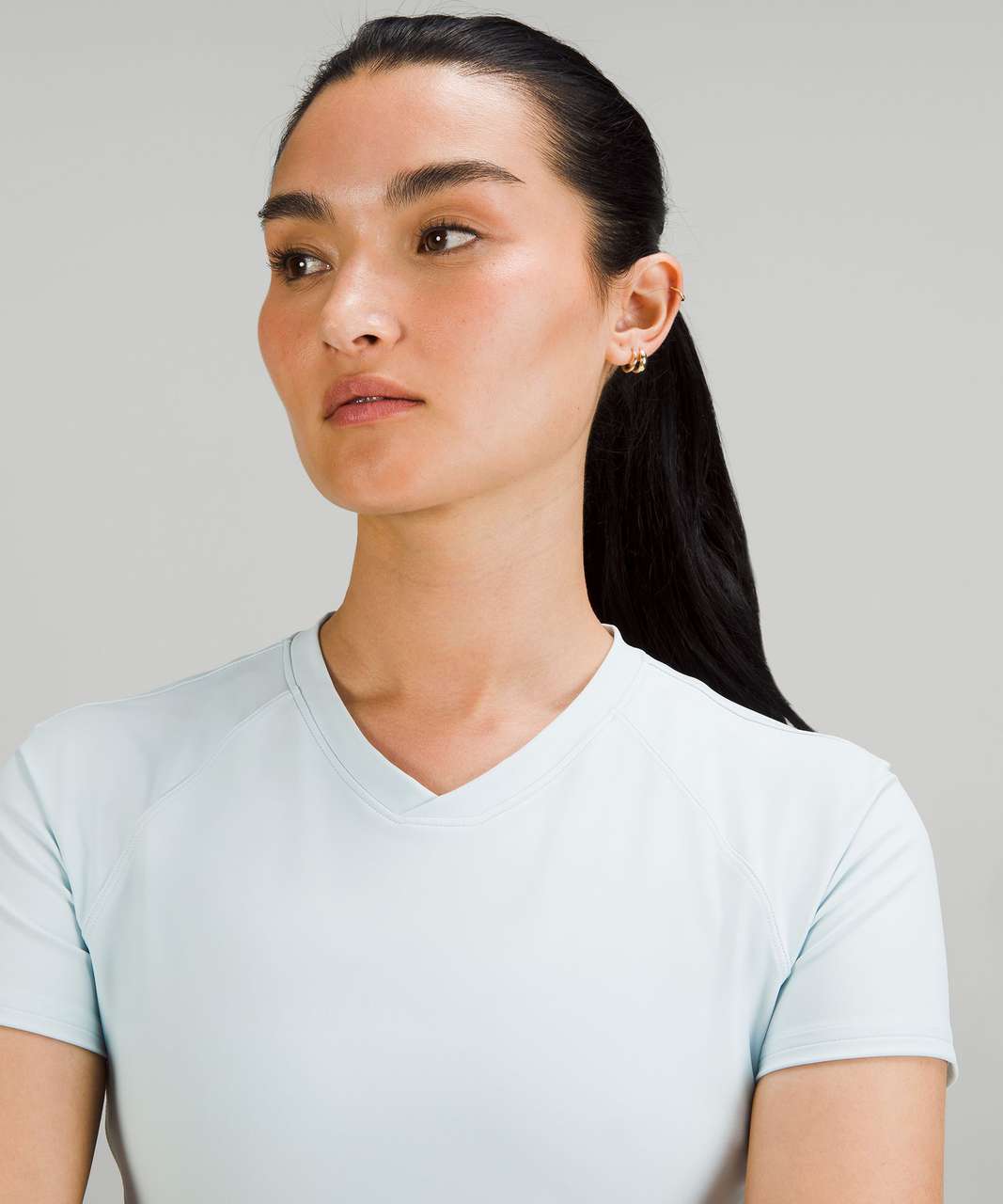 Lululemon Nulux Cropped Tennis Short-Sleeve Shirt - Powder Blue