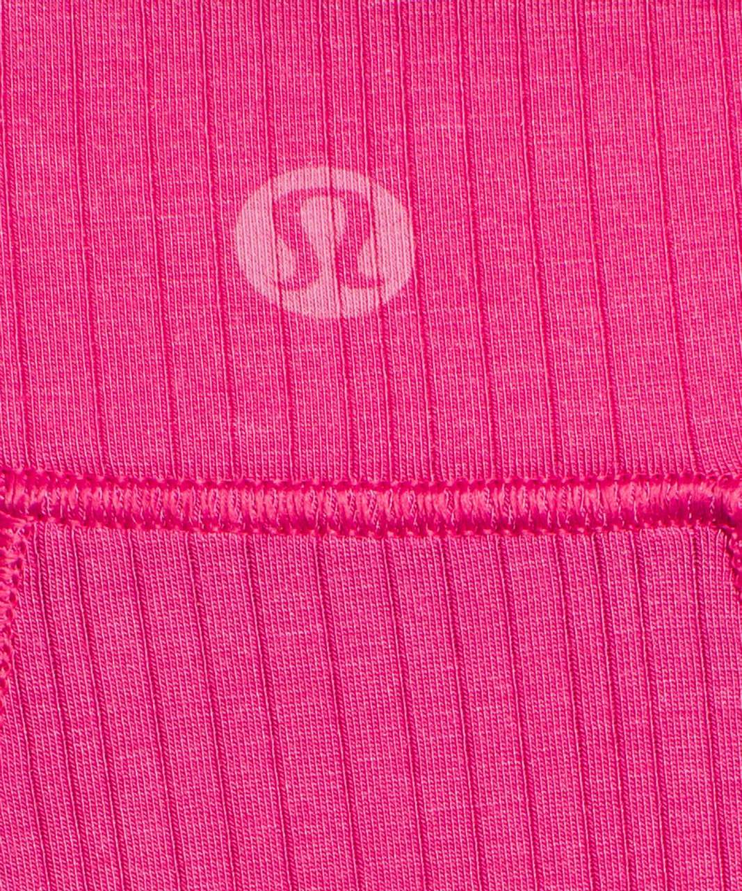 Tanga Briefs with Very High Leg Lulu - Ribbed Plain Pink - Decathlon