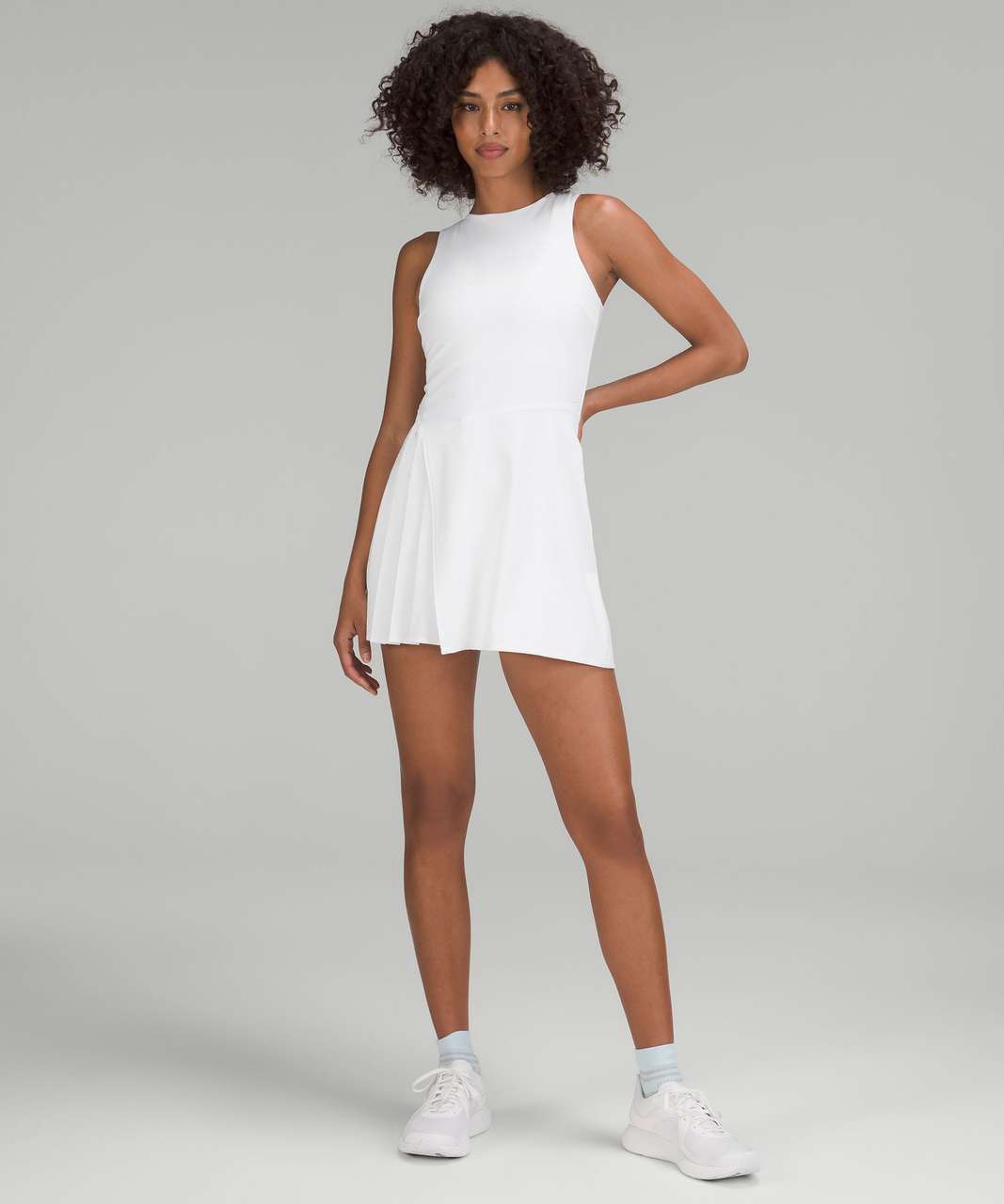 Lululemon Nulux Asymmetrical Tennis Dress - White - lulu fanatics