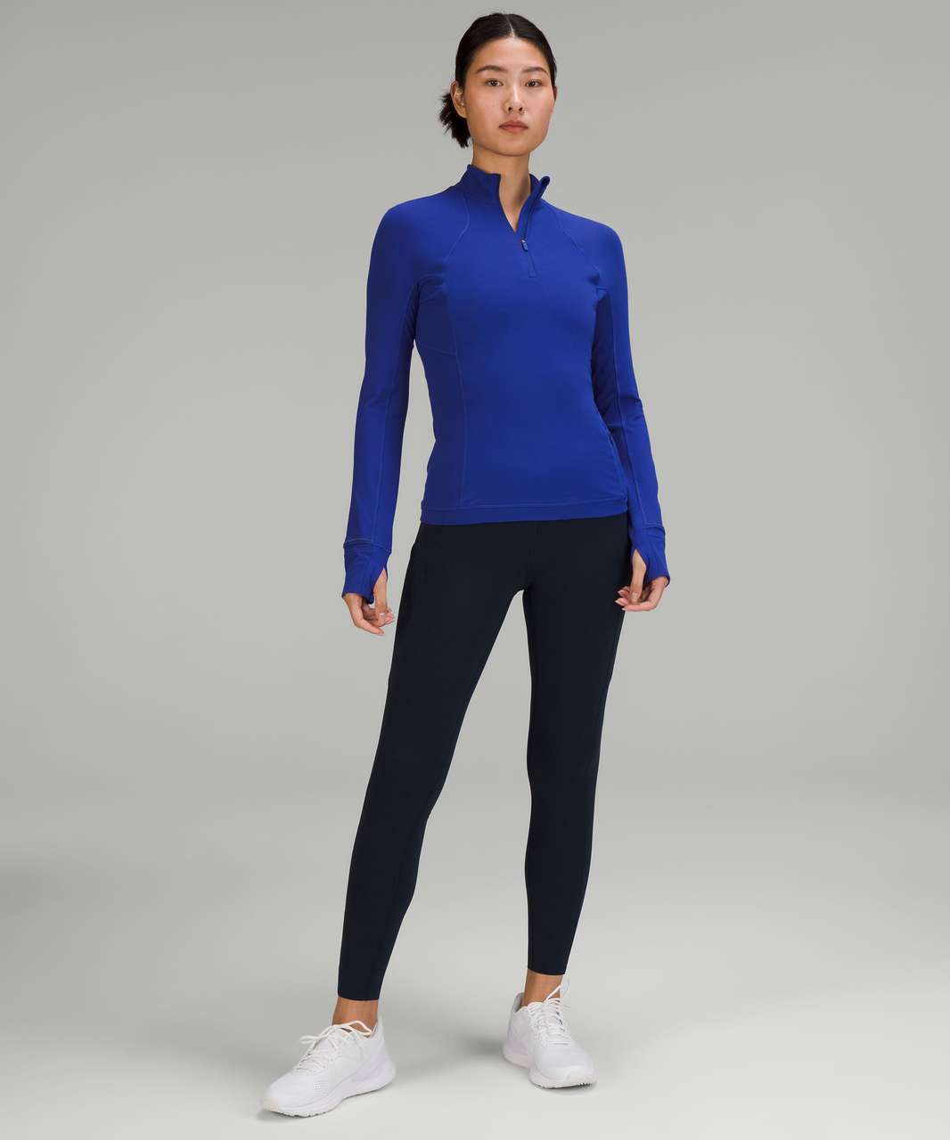 Lululemon It's Rulu Run Ribbed Cropped Half Zip New HTTN Heathered