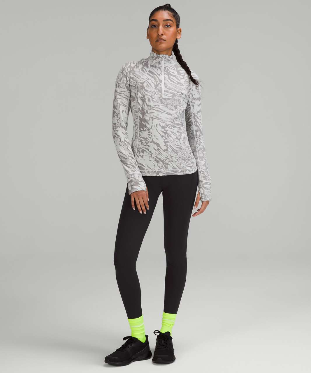 Lululemon Its Rulu Run Half Zip - Liquidize Camo Duo Jacquard Vapor Gull Grey