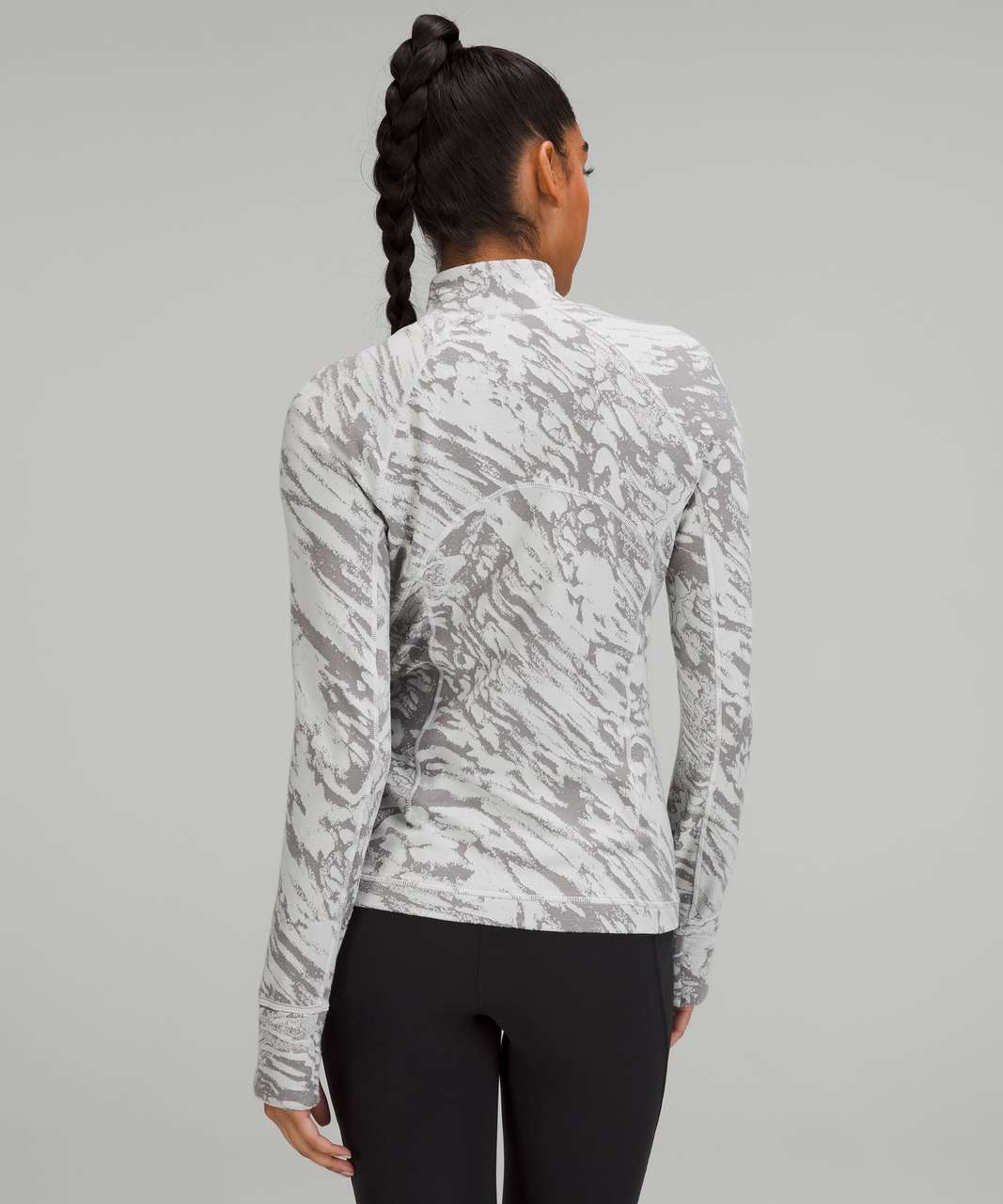 Lululemon Its Rulu Run Half Zip - Liquidize Camo Duo Jacquard Vapor Gull  Grey - lulu fanatics