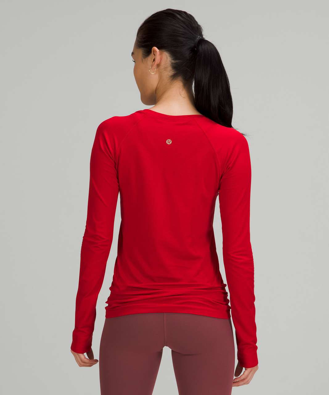 Lululemon New Year Swiftly Tech Long Sleeve Shirt 2.0 - Dark Red / Dark Red  - lulu fanatics