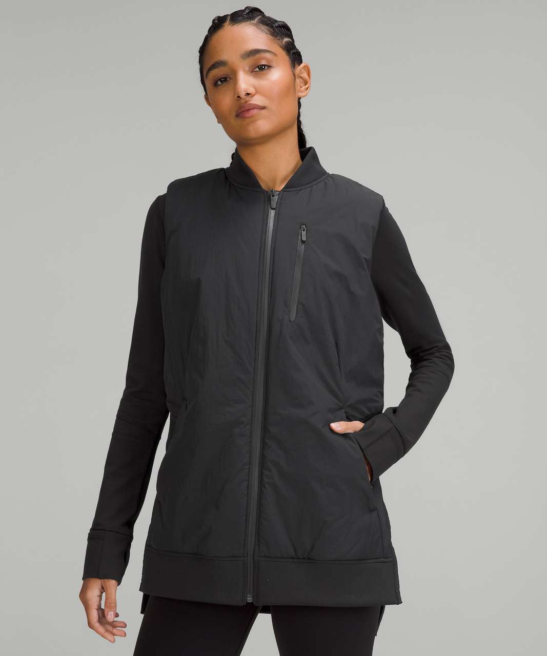 Lululemon Long Insulated Bomber Vest - Black