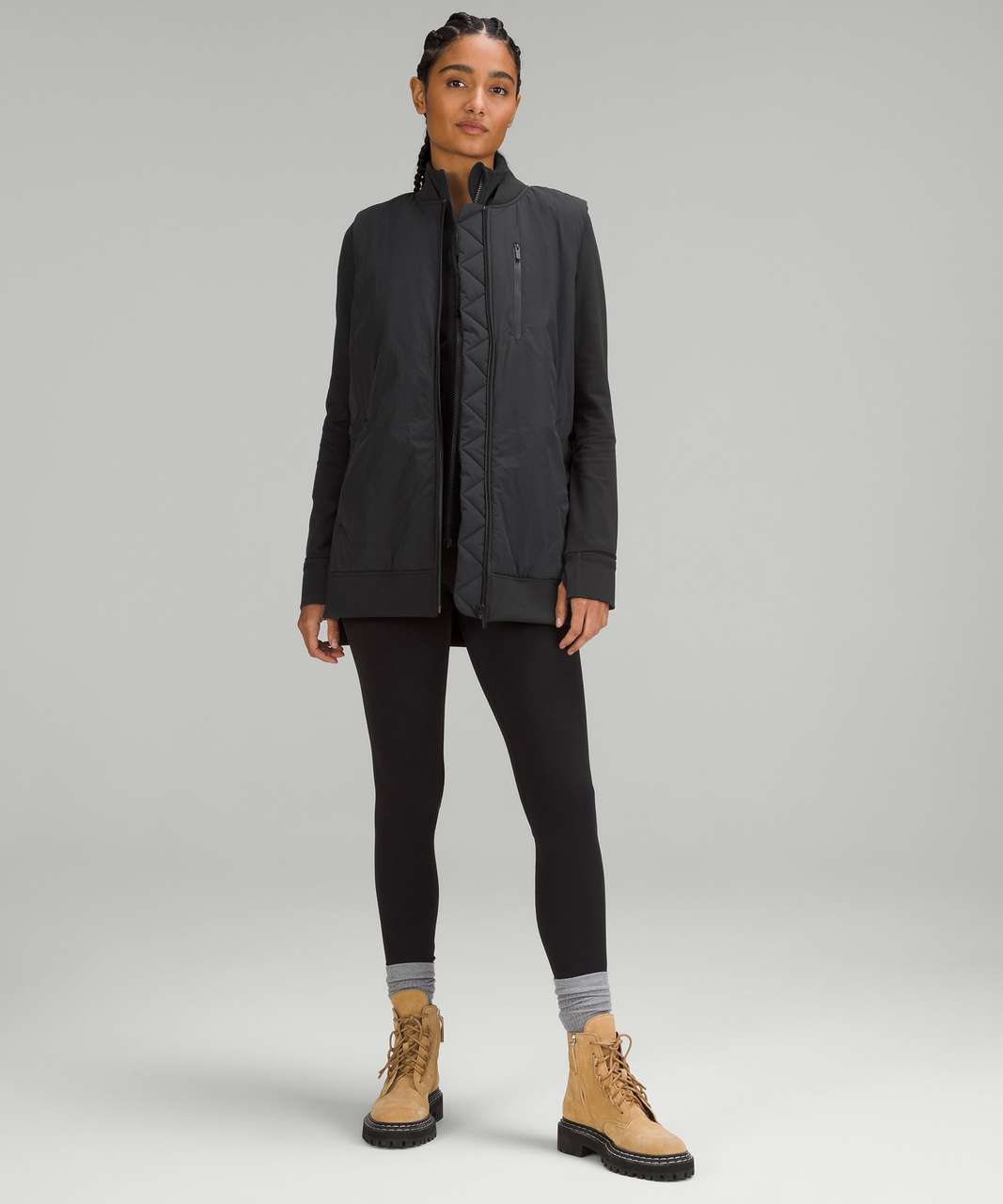 Lululemon Long Insulated Bomber Vest - Black