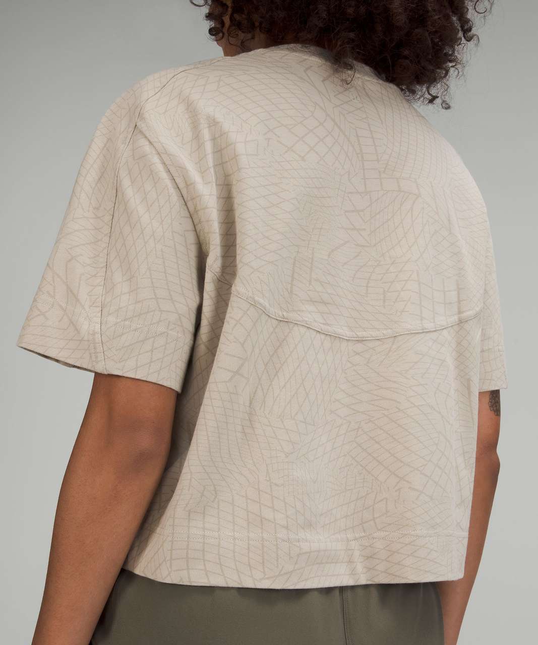 Lululemon Heavyweight Cotton T-Shirt - Gradiating Grid Raw Linen Multi