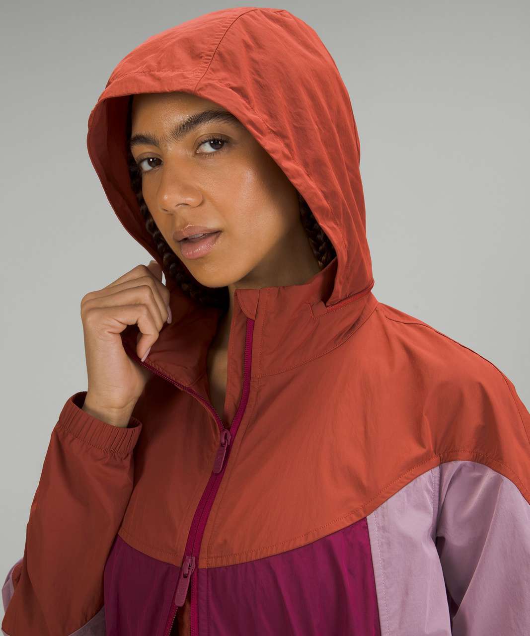 Lululemon Evergreen Full-Zip Long Jacket - Red Rock / Pink Peony