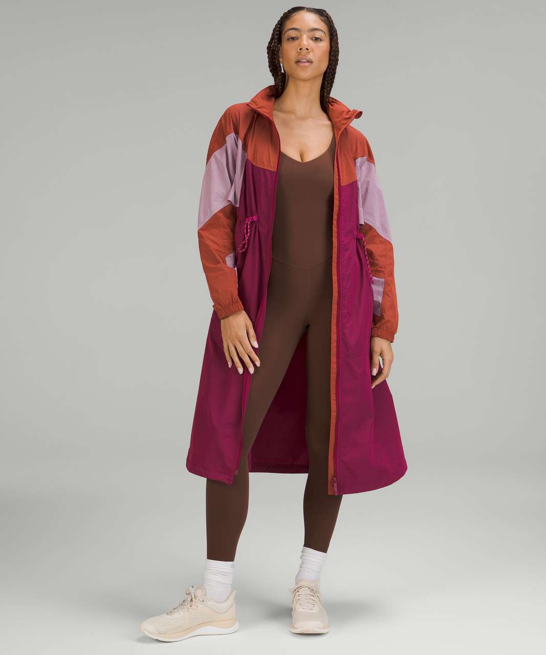 Lululemon Evergreen Full-Zip Long Jacket - Red Rock / Pink Peony / Pomegranate