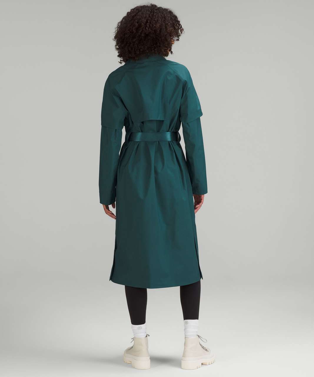 Lululemon Belted Rain Trench Coat - Green Jasper - lulu fanatics