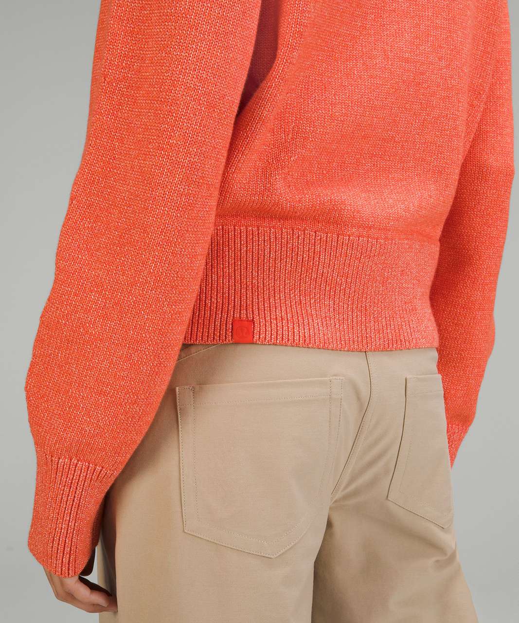 Lululemon Cotton-Blend Full-Zip Sweater - Heathered Solar Orange
