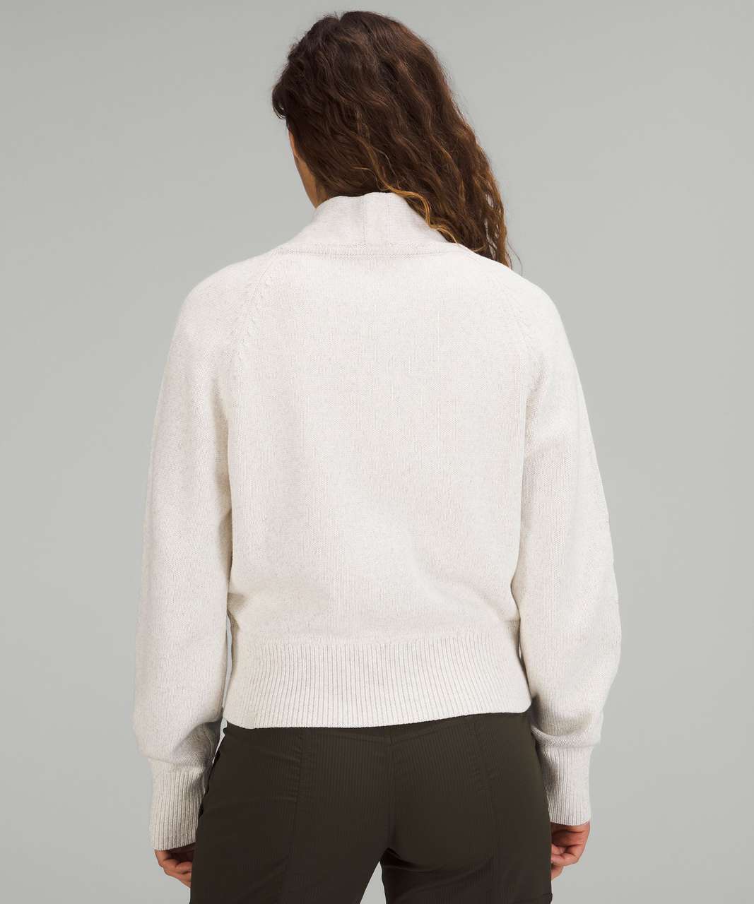 Lululemon Cotton-Blend Full-Zip Sweater - Heathered Bone