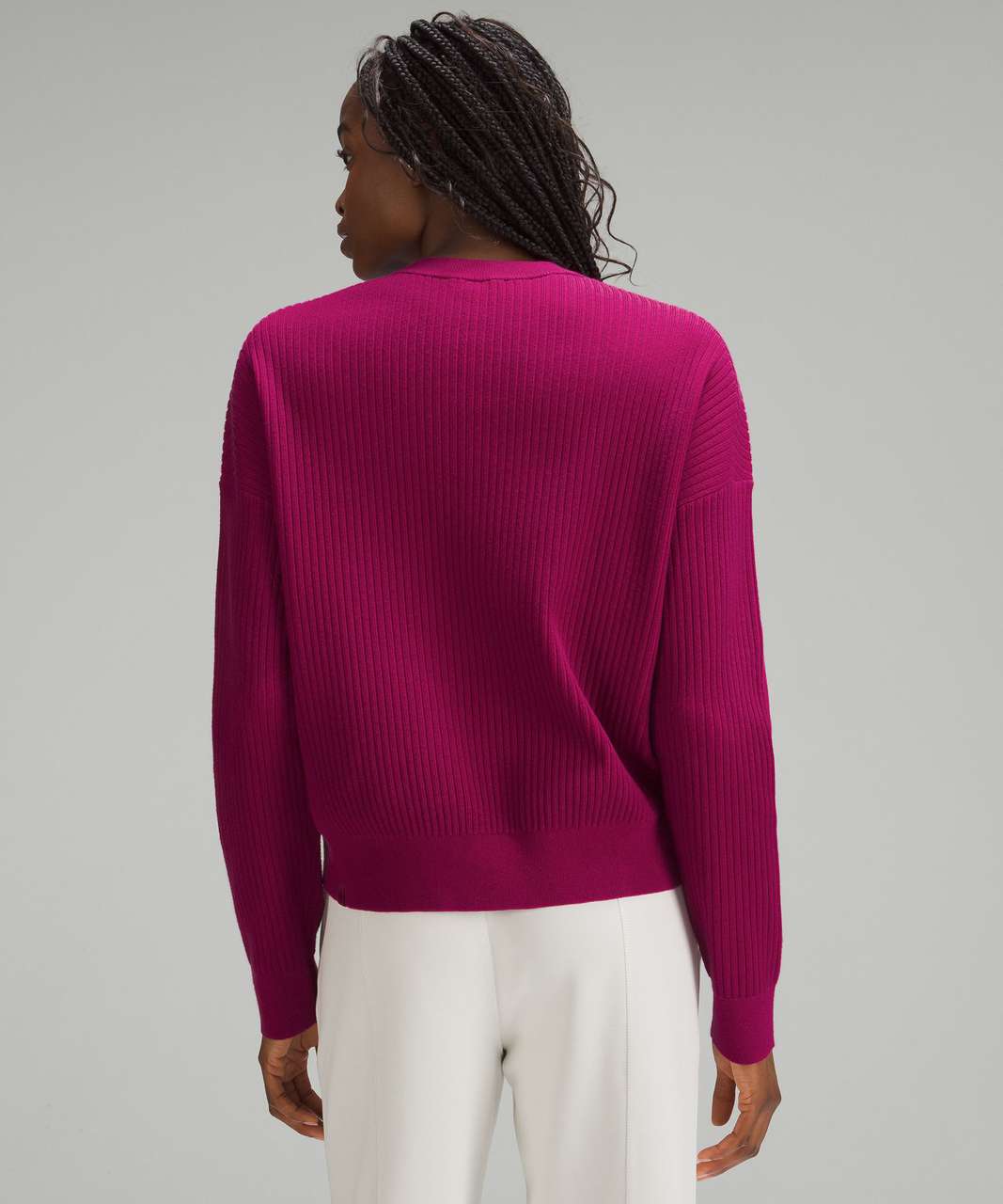 Lululemon Cotton-Blend Ribbed Sweater - Wild Berry / Ripened Raspberry