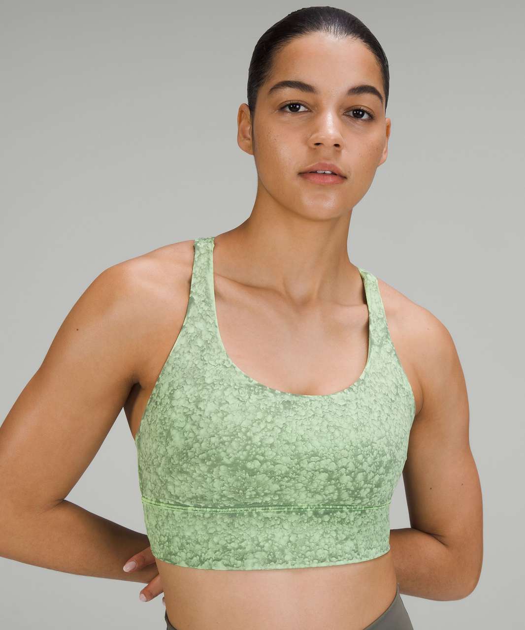 Lululemon Energy Longline Bra *Medium Support, B–D Cups Nulux - City Grit Green Multi