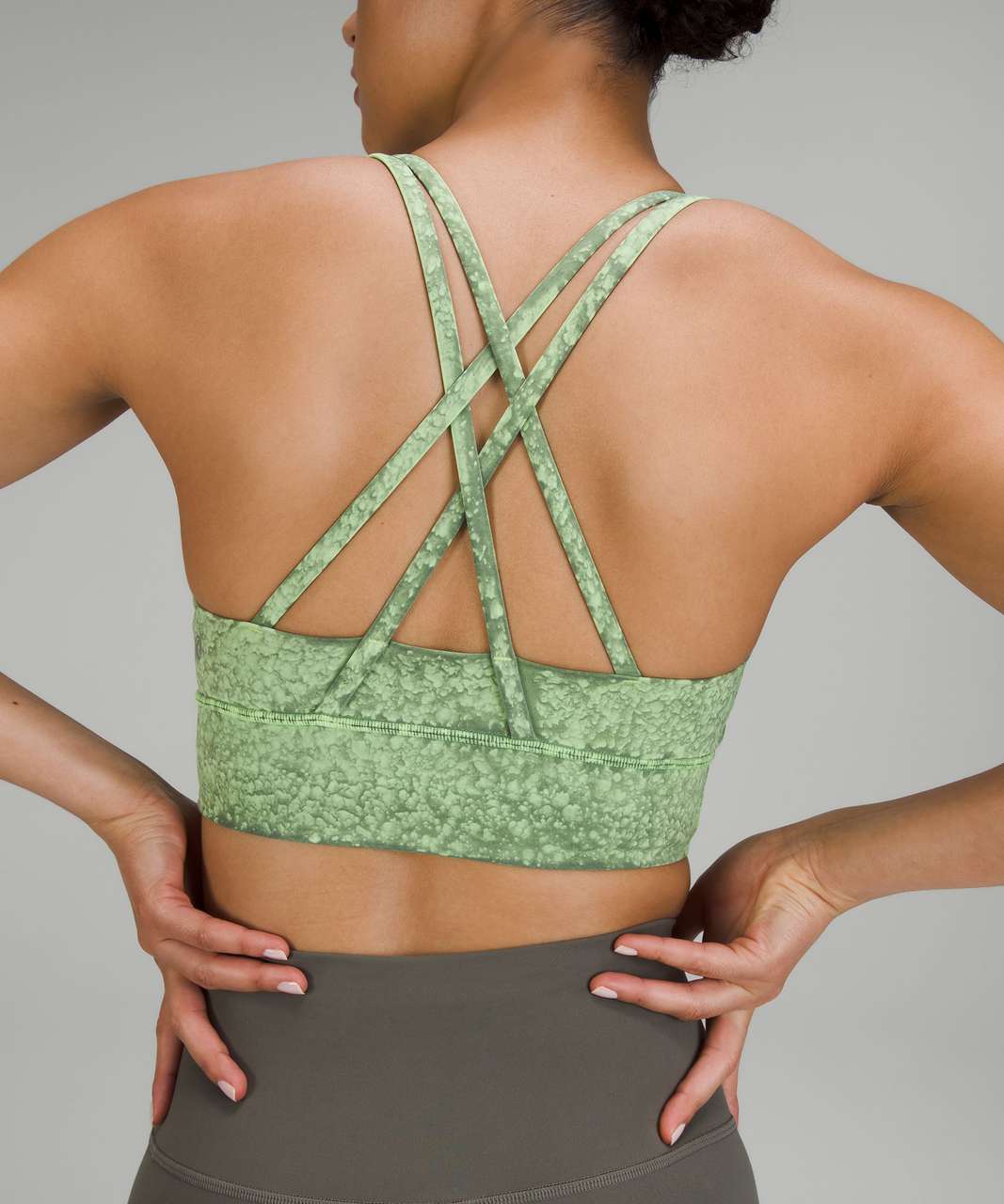 Lululemon Energy Bra High-Neck Longline Tough *Medium Support, B–D Cups -  Green Twill - lulu fanatics