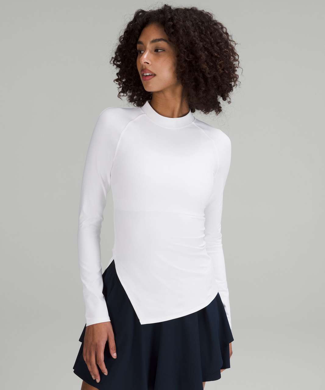 Lululemon Grid-Texture Cropped Tennis Short-Sleeve Shirt - White - lulu  fanatics