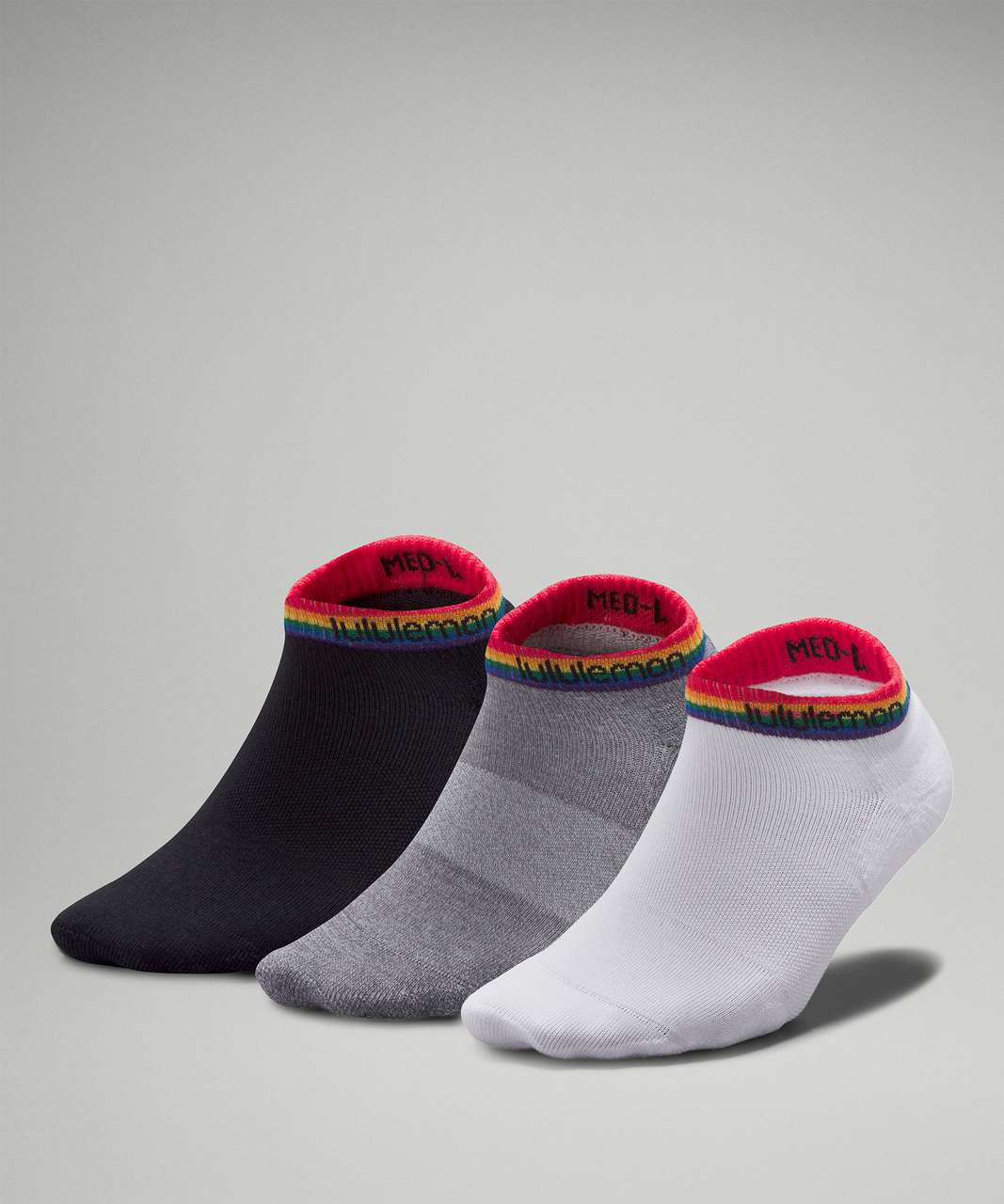 Lululemon Womens Daily Stride Comfort Ankle Sock *3 Pack - White / Heather Grey / Black (First Release)