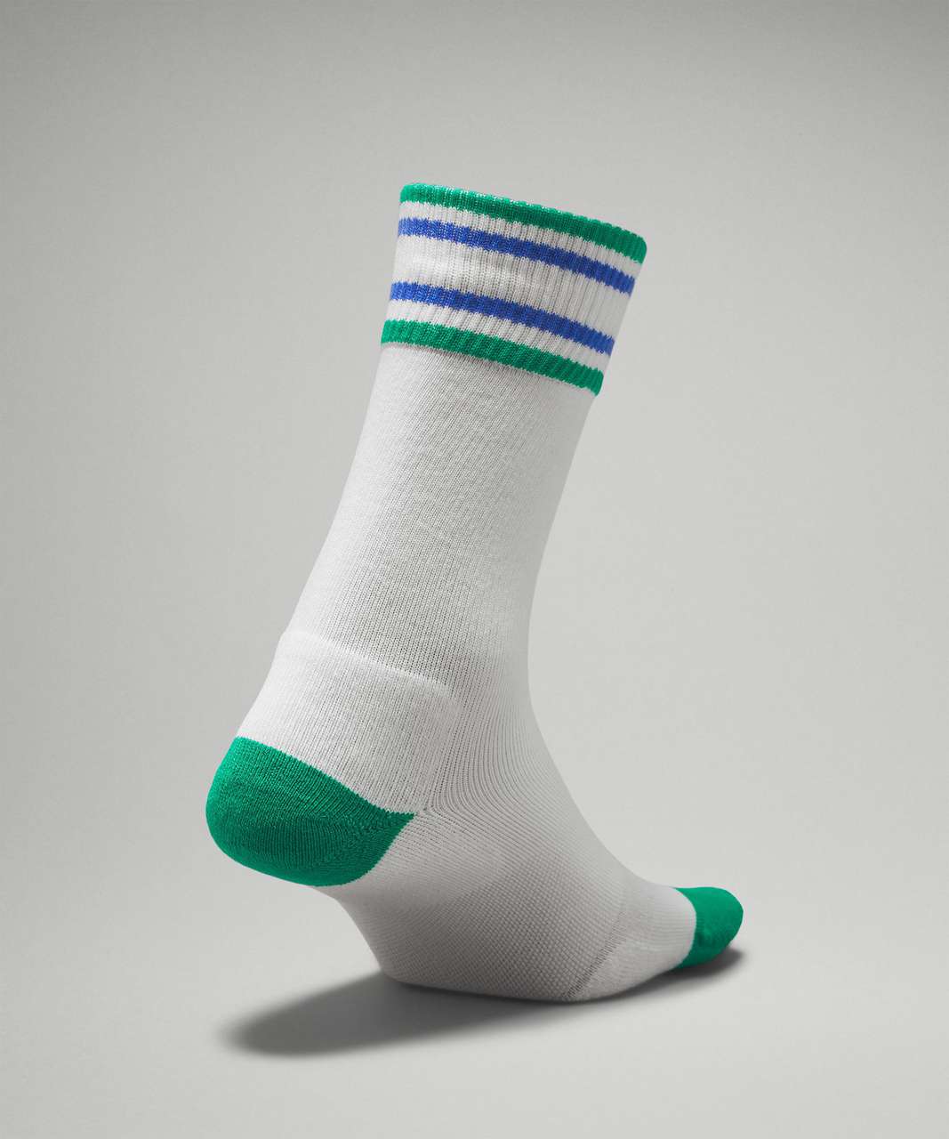 Lululemon Womens Daily Stride Comfort Crew Sock - White / Maldives Green