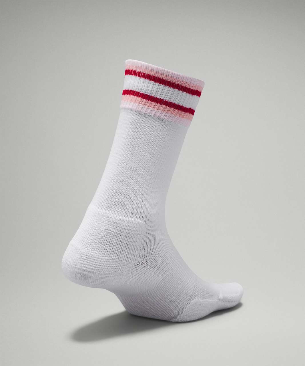 Lululemon Womens Daily Stride Comfort Crew Sock - White / Dew Pink