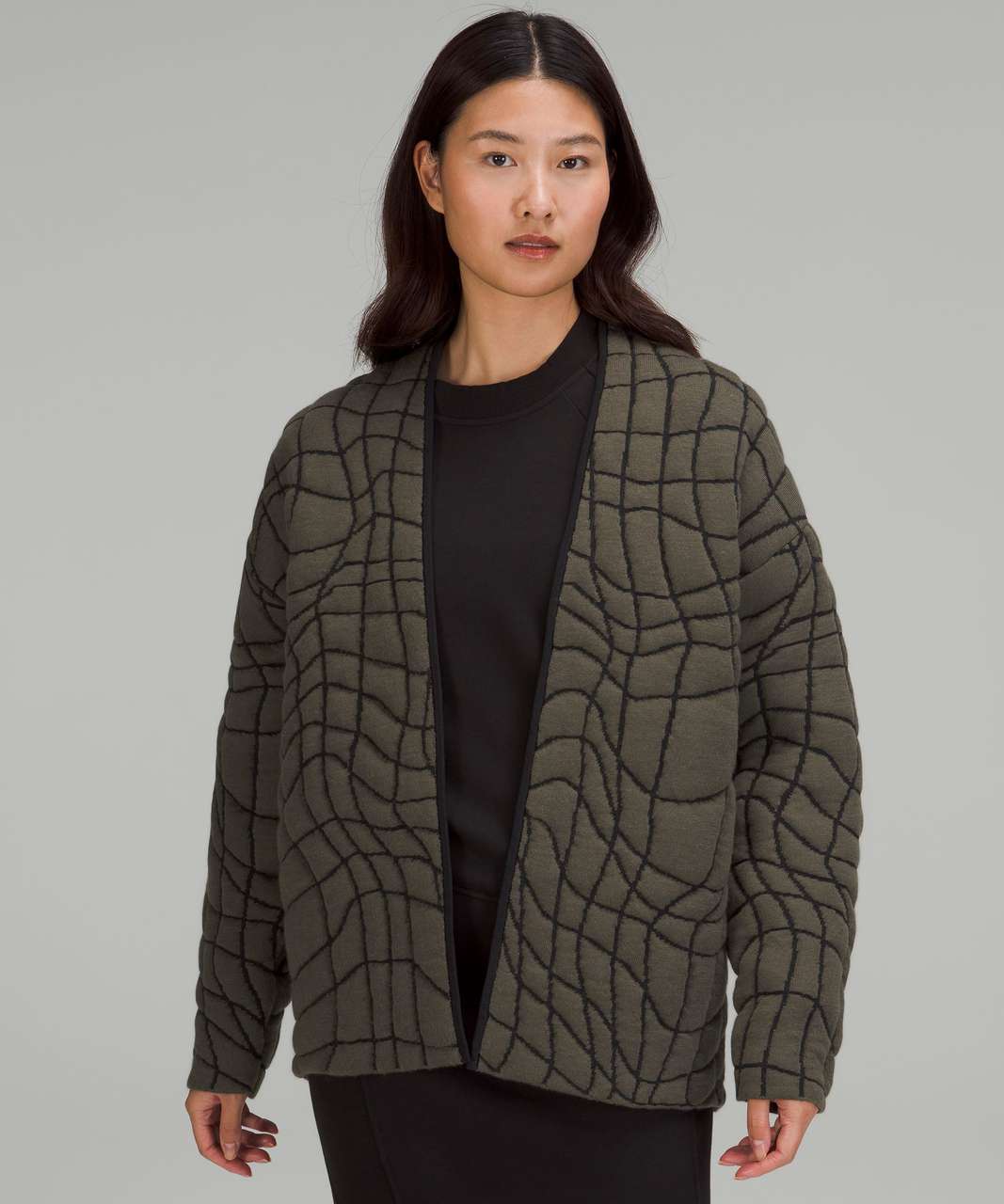 Lululemon Insulated Jacquard Cardigan - Army Green / Black