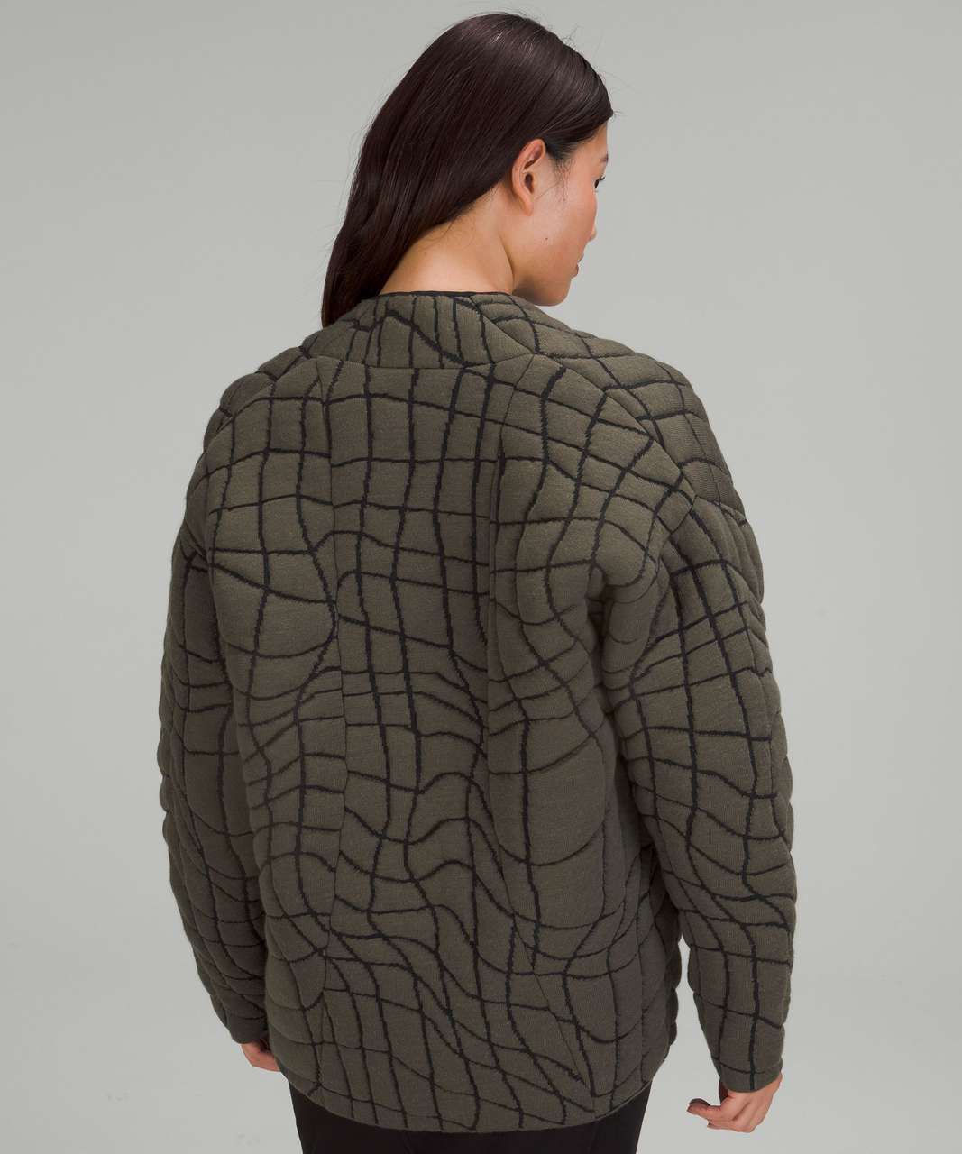 Lululemon Insulated Jacquard Cardigan - Army Green / Black