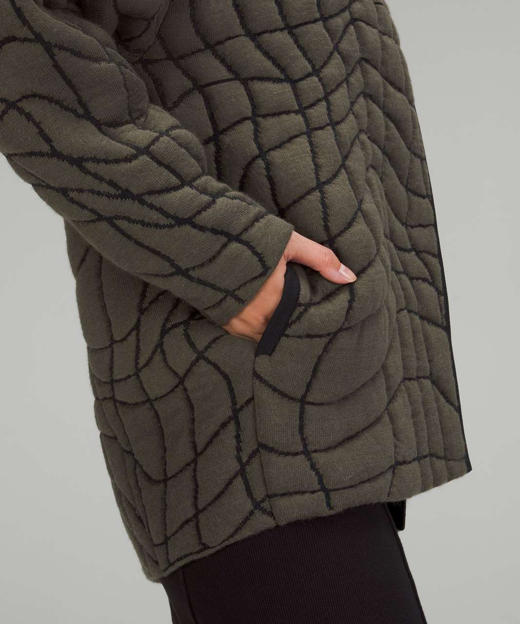 Lululemon Insulated Jacquard Cardigan - Army Green / Black