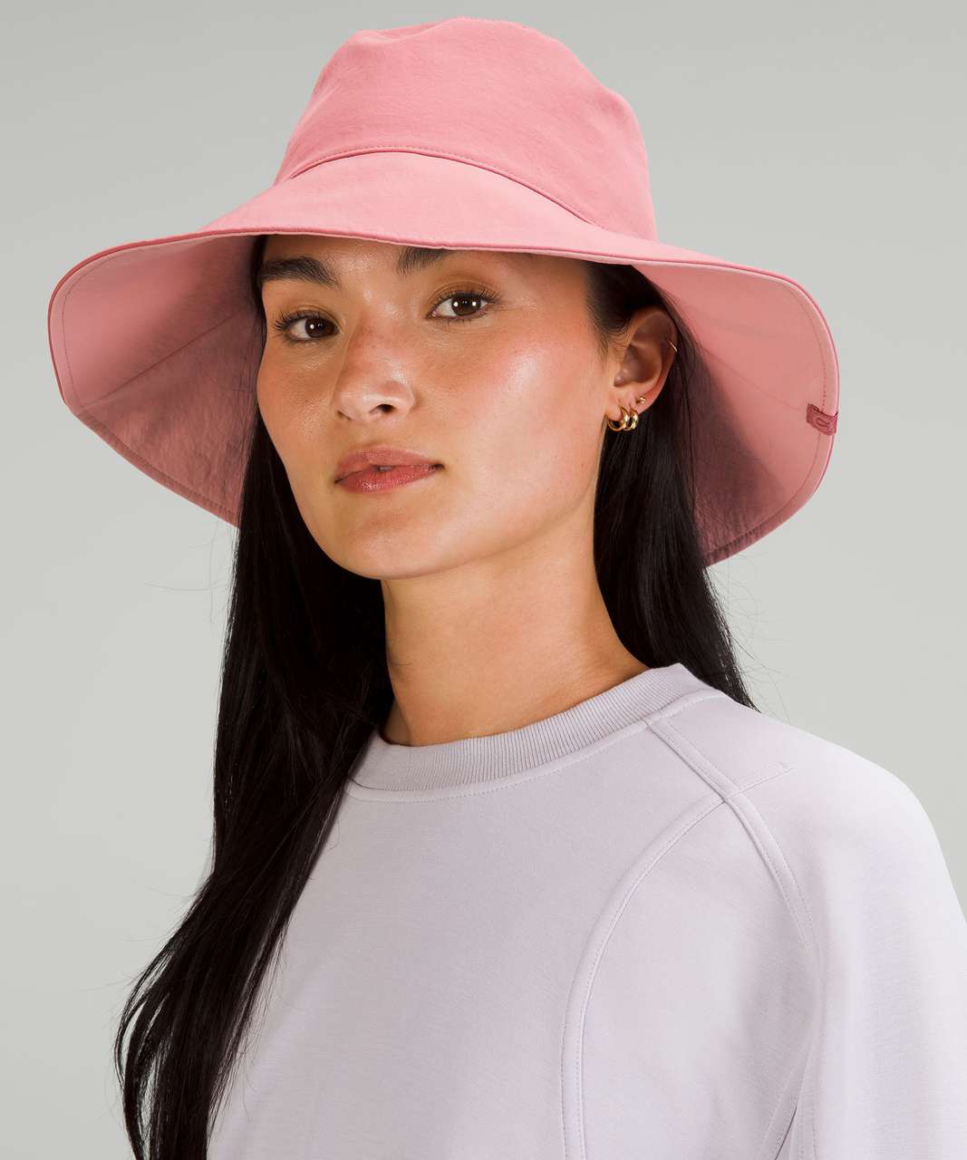 Lululemon Womens Wide Brim Logo Bucket Hat - Brier Rose