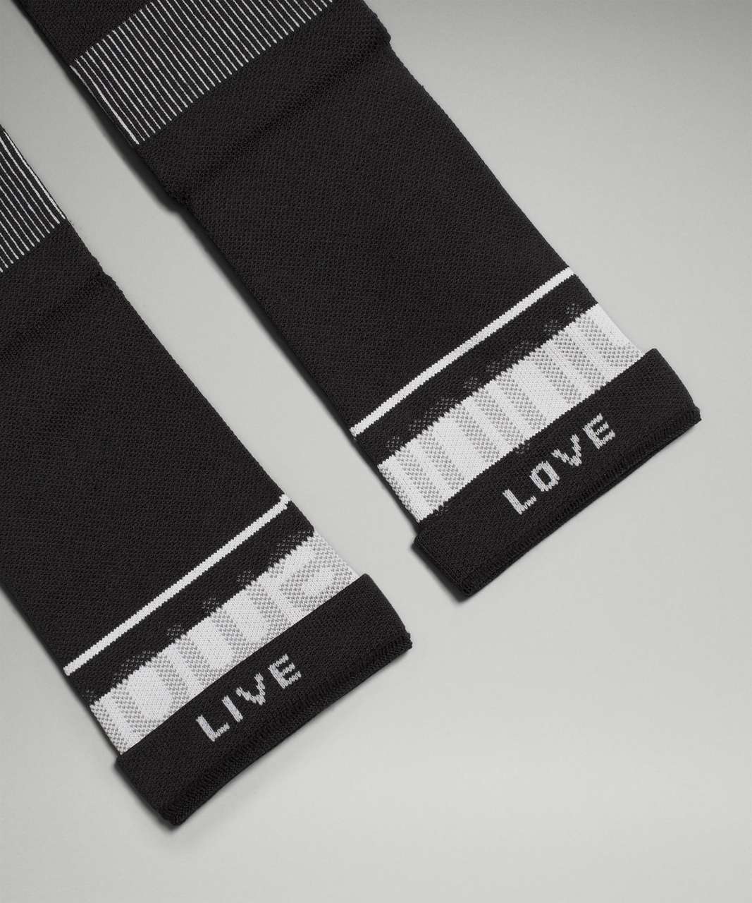 Lululemon Womens Power Stride Crew Sock 3 Pack - Black / Heather Grey / White