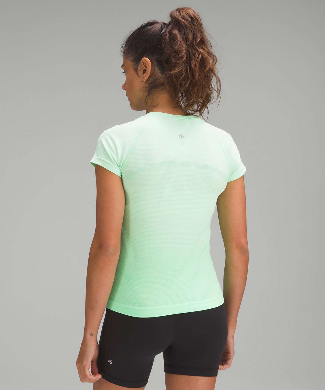 Lululemon Women Distorted Static Delicate Mint White Swiftly Tech LS 2.0  Shirt 8