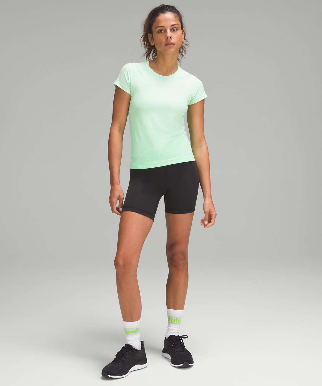 Lululemon Swiftly Tech Short-Sleeve Shirt 2.0 Race Length *Plant-Based Nylon - Earth Day Fade Lime Shock / White