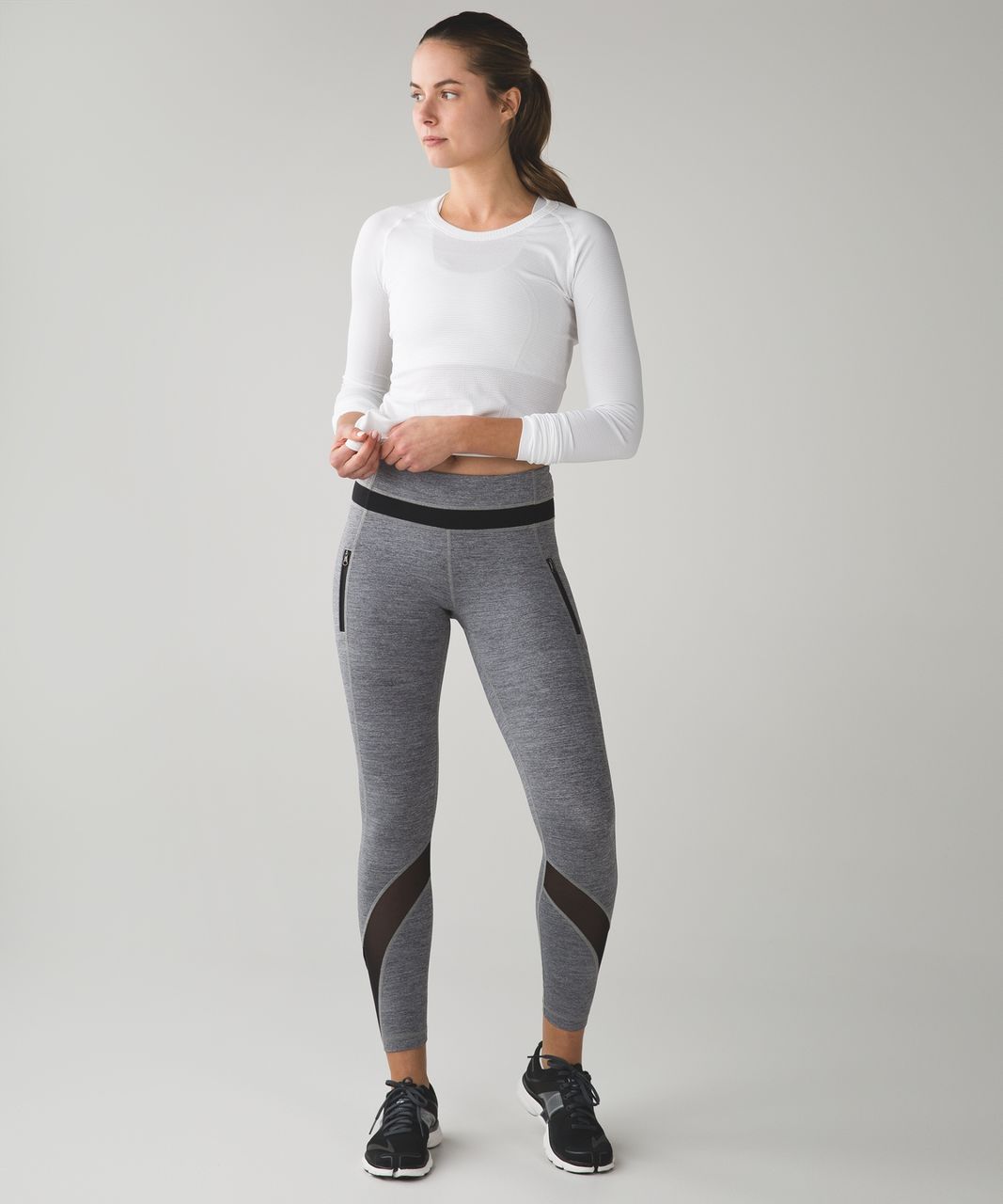 Lululemon Inspire Tight II - Splatter White Black / Black - lulu