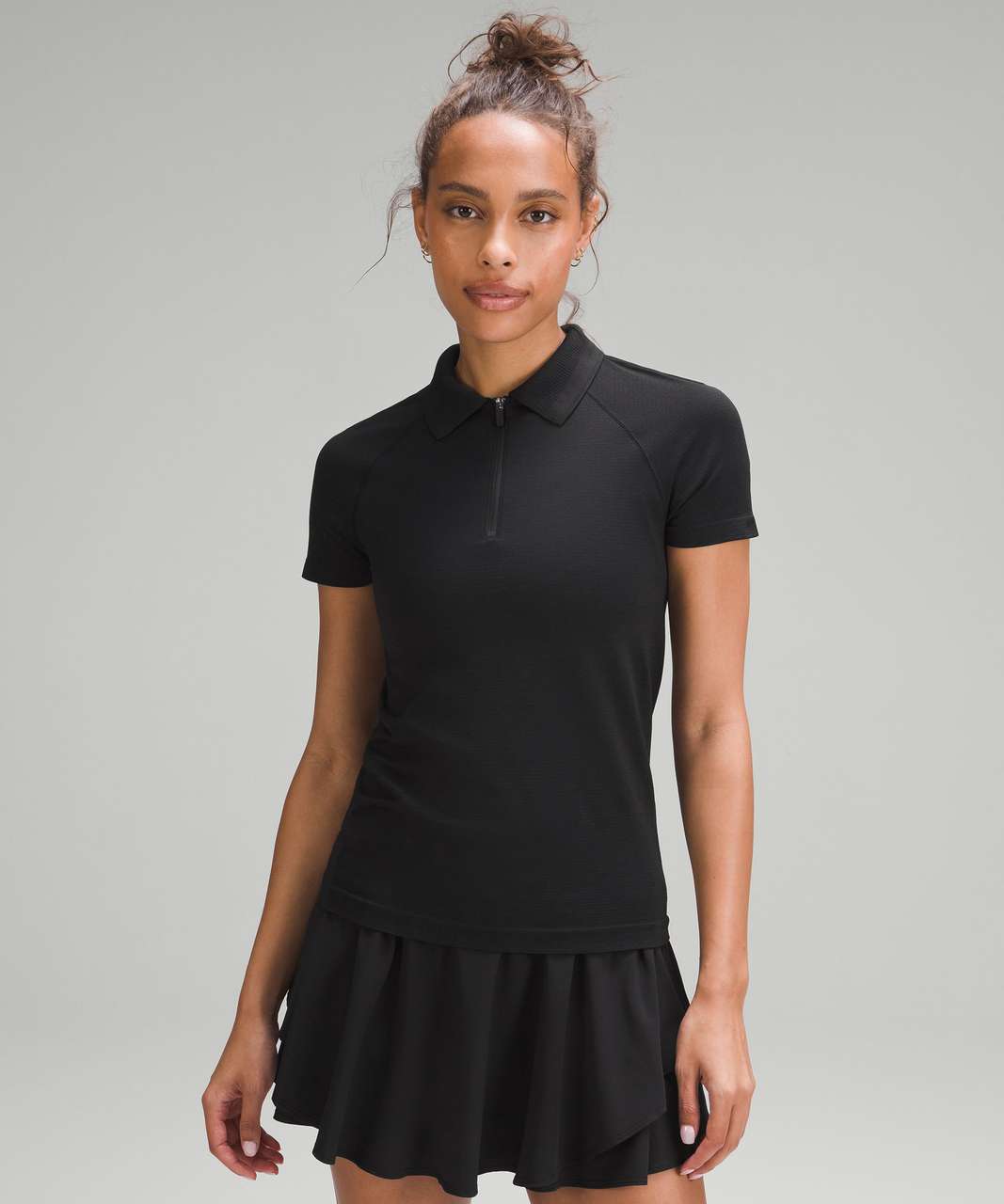 Lululemon Swiftly Tech Short-Sleeve Half-Zip Polo Shirt - Black / Black