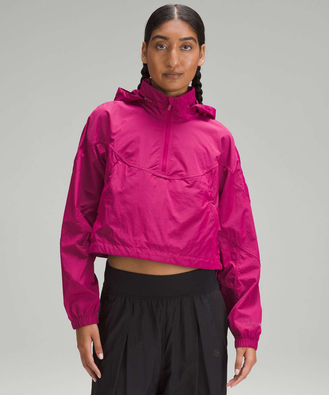LULULEMON Womens Lightweight Water Resistant Cropped Jacket Coat Hot Pink  Size 4