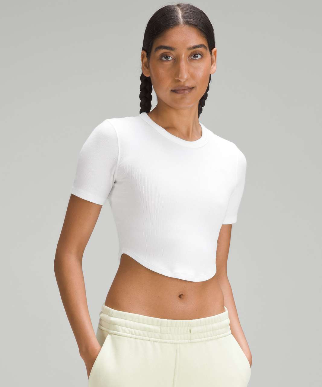 Lululemon Hold Tight Cropped T-Shirt - White - lulu fanatics