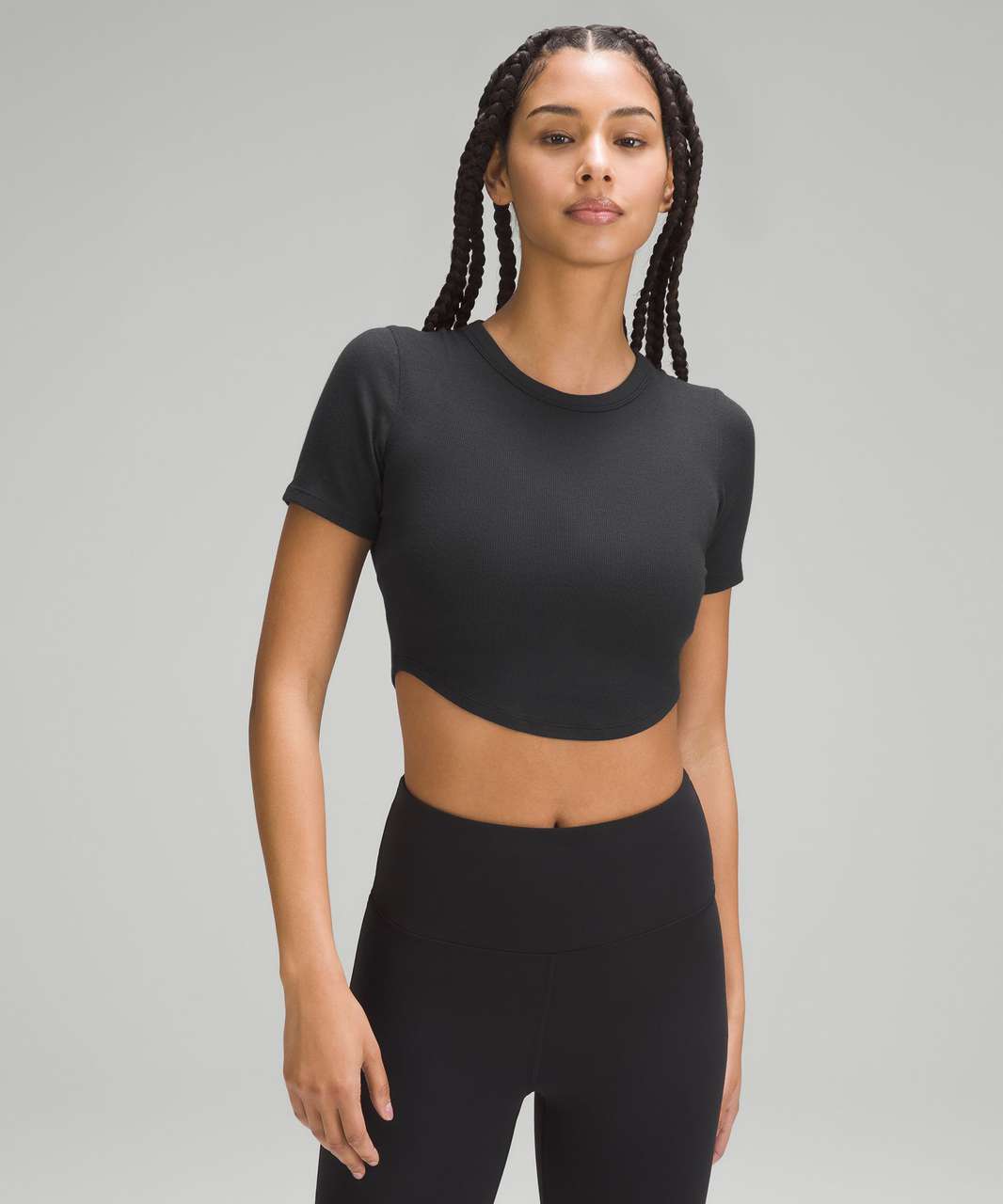 Lululemon Better Best Cropped Short Sleeve - Black - lulu fanatics