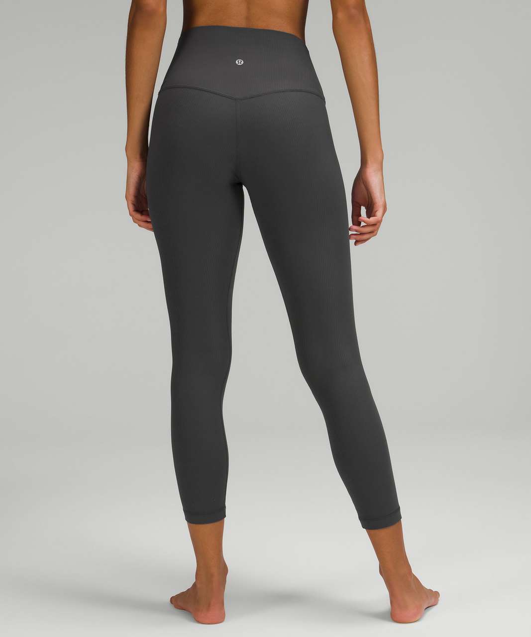 LULULEMON Foldover Waist Stretchy Ribbed Cuff Leggings Gray