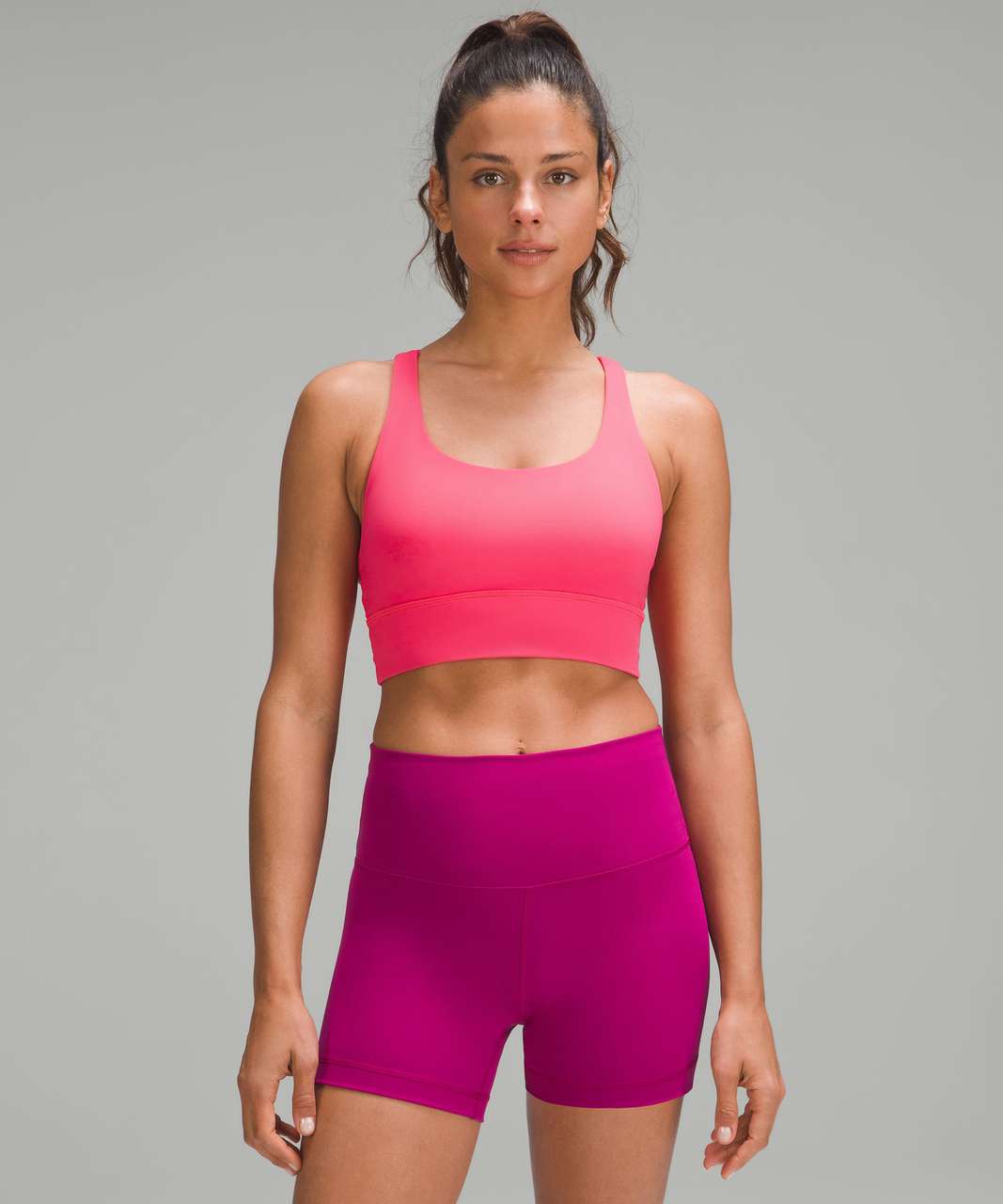 Lululemon Energy Longline Bra *Medium Support, B–D Cups - Lip Gloss - lulu  fanatics