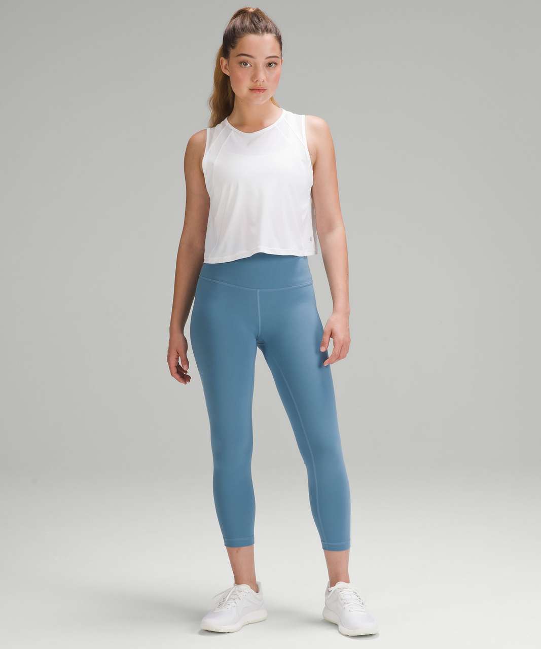 Lululemon Wunder Train High-Rise Crop 23 - Utility Blue - lulu fanatics