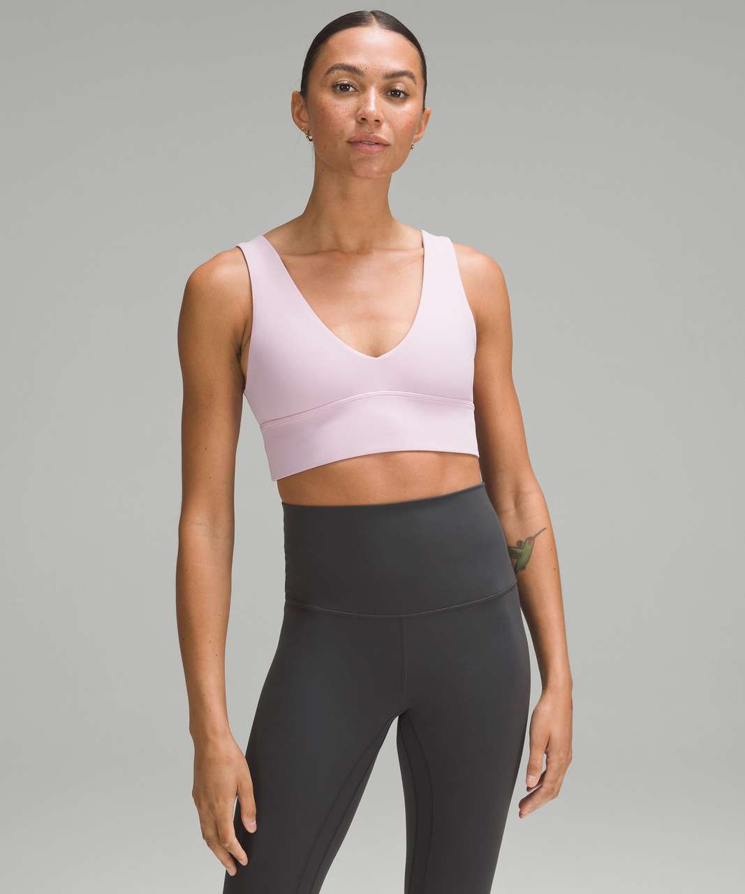 lululemon Align™ Reversible Bra Light Support, A/B Cups white/pink mist  size4 NWT