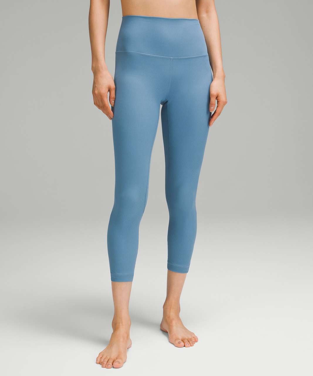 Lululemon Align Ribbed High-Rise Crop 23 - Utility Blue - lulu fanatics