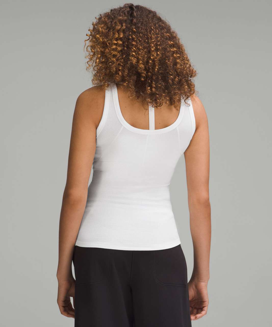 Buy the Lululemon Athletica Scoop Neck Racerback Tank Top Grey Color /  Womens 8