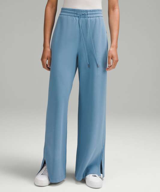 Lazy Lifestyle French Terry Wide Leg Capri Pants (Pale Blue) · NanaMacs