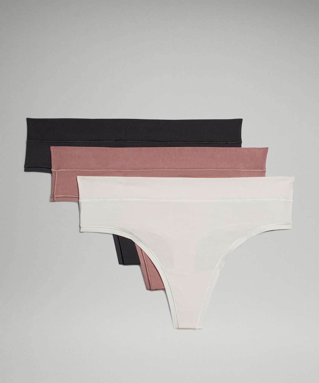 Lululemon UnderEase High-Rise Thong Underwear *3 Pack - Bone / Twilight  Rose / Black - lulu fanatics