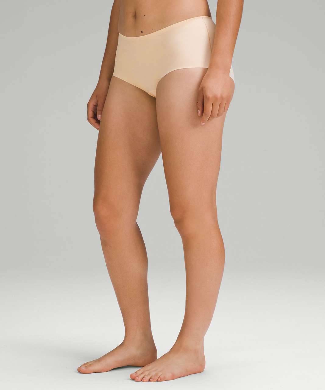 Lululemon Invisiwear Mid-rise Thong Underwear In Pale Linen